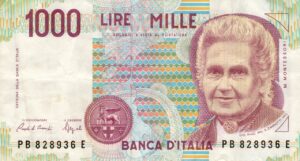 Vecchie monete da lire con l'effigie di Maria Montessori, simbolo di valore storico e numismatico.