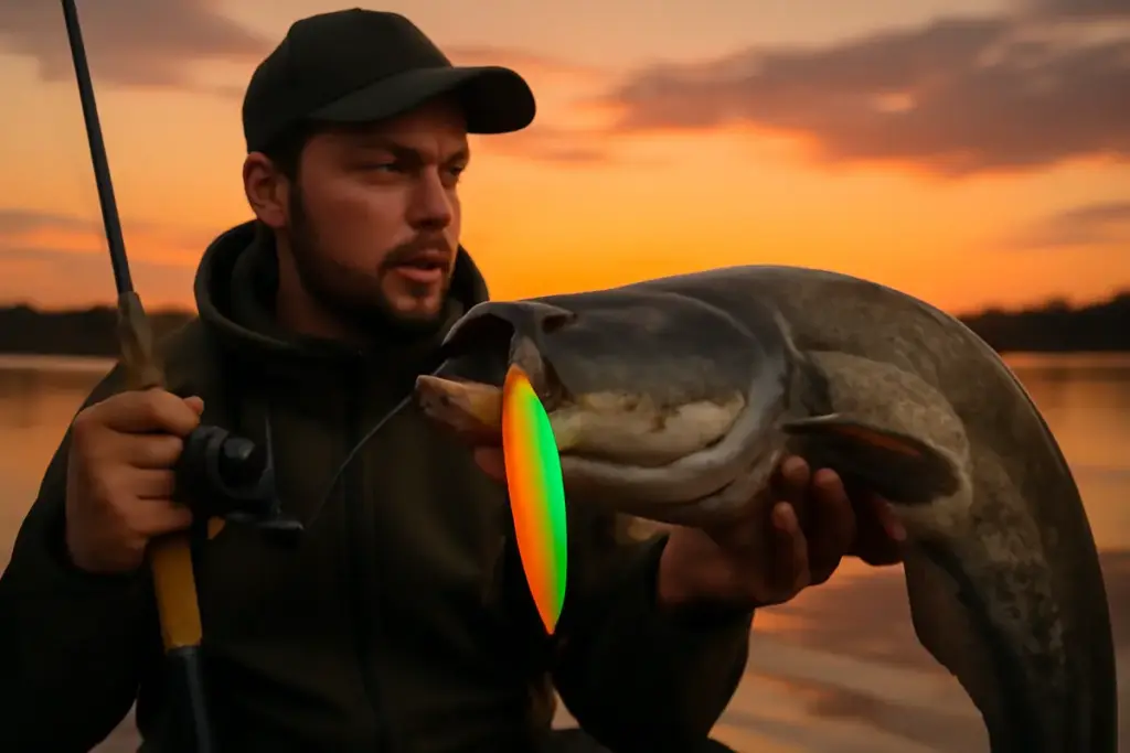 Pesca al siluro con artificiali: il segreto dei colori che fanno la differenza al tramonto