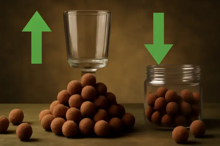 Bicchiere incollato o montato sulle boilies? La differenza che incide sul numero di abboccate
